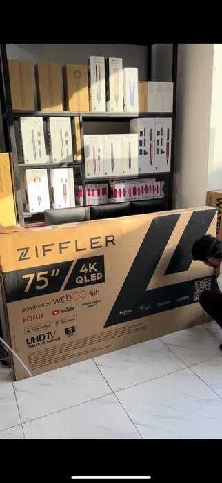 Телевизор Ziffler 65/75 Smart TV WebOS hub доставка бесплатно
