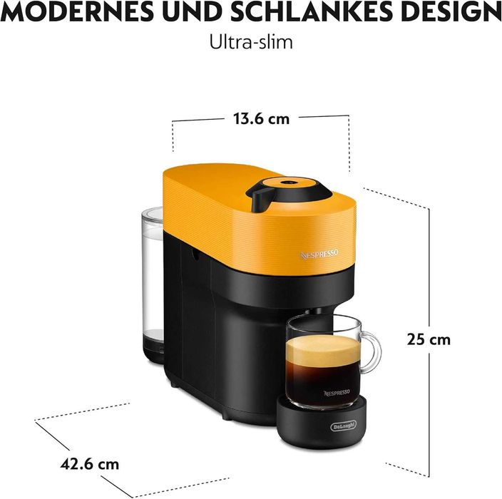 Еспресо машина Nespresso by De'Longhi Vertuo Pop ENV90.B, Жълто