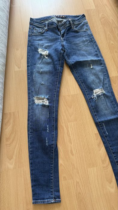 Дънки с дълъг крак ниска талия