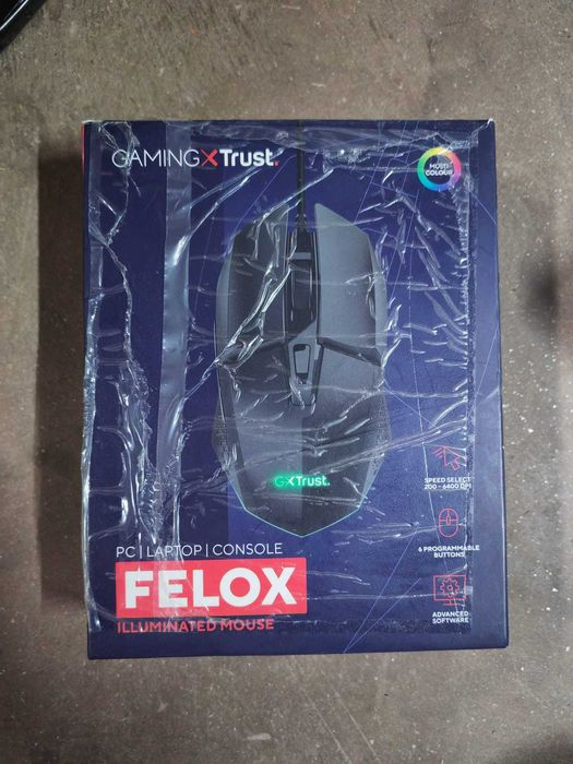 Mouse gaming GXTrust 121 Felox+ cu suporturi de prindere, programabil, 10000 DPI, cablu USB 180 cm,