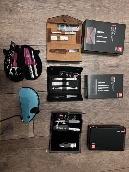 Zwilling Set Accesorii 3,4,5 piese manichiură Twinox etui piele neagra