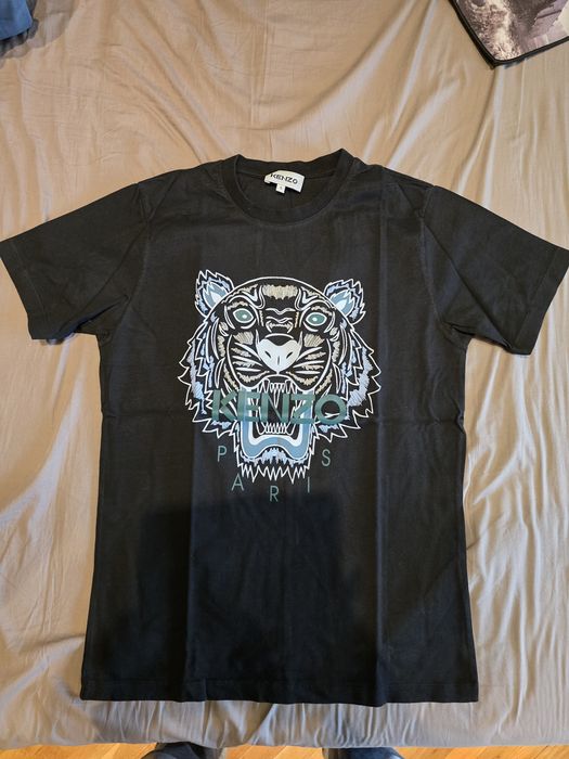Оригинална черна тениска KENZO Tiger Paris, размер S – FB65TS0204YA