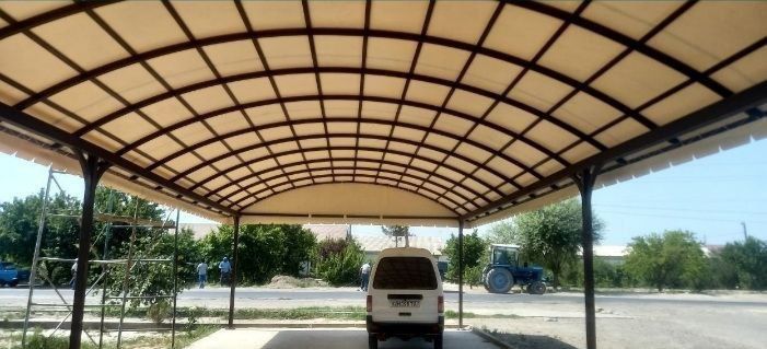 Установка баннер на весь тент, сетка