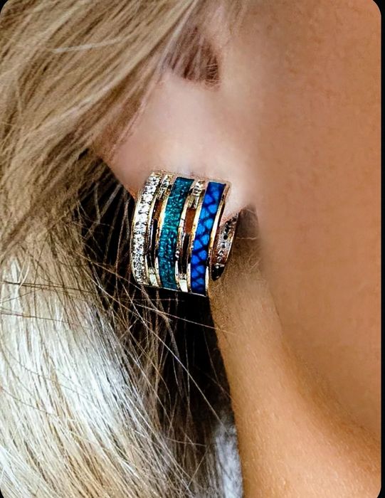 Серебряный Комплект Trinity с эмалью