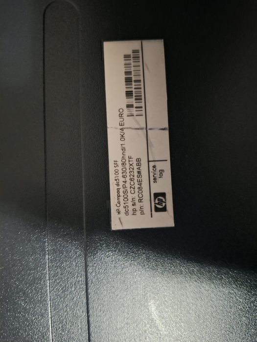 Pc HP Compaq HRCompaq dc5100 SFF dc5100S/P4-630/80hnd/1