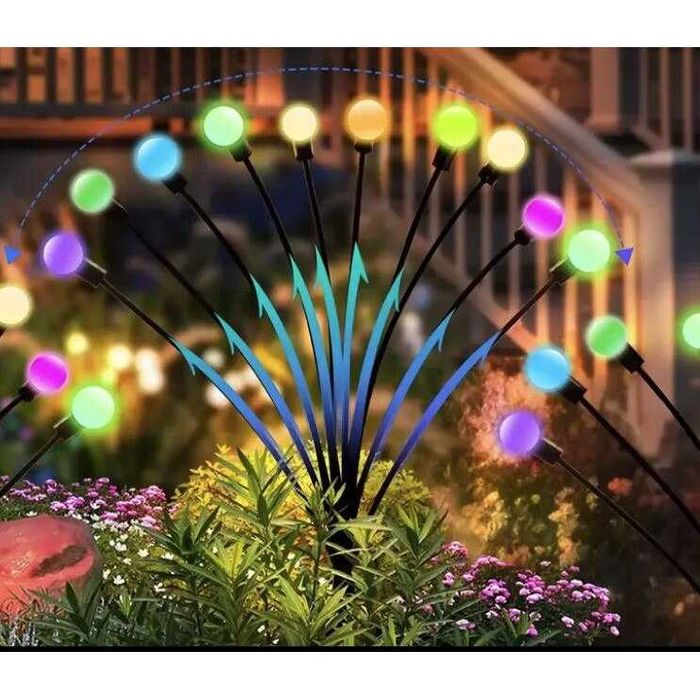 Соларни коледни лампички дръвчета с топки на промо цена: 11.99лв