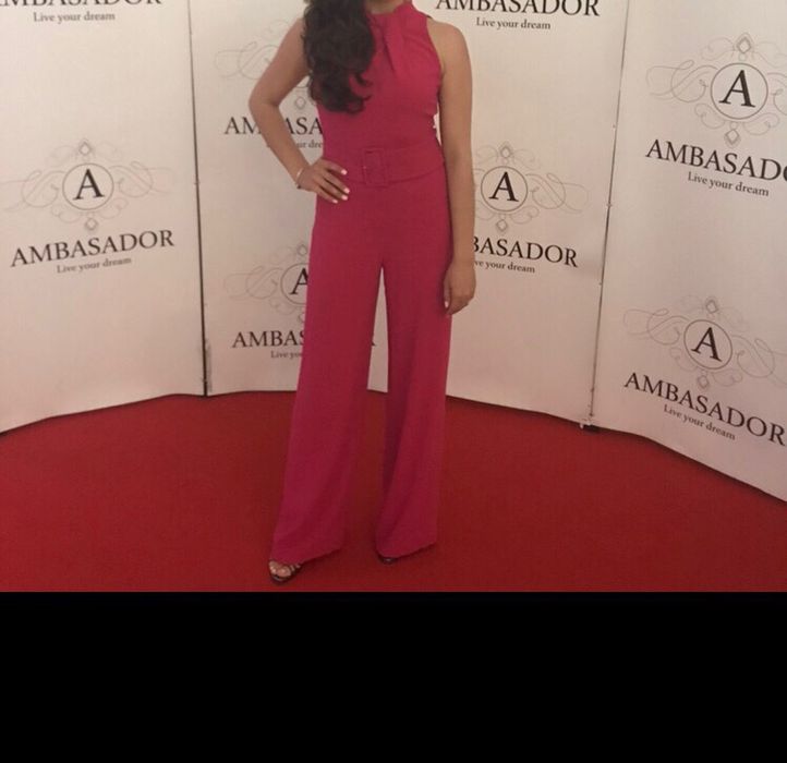 Salopeta lunga roz fucsia palazzo