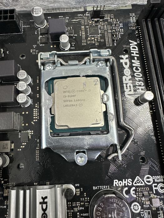 Компелкт процессор i3 9100 + плата H310 + кулер