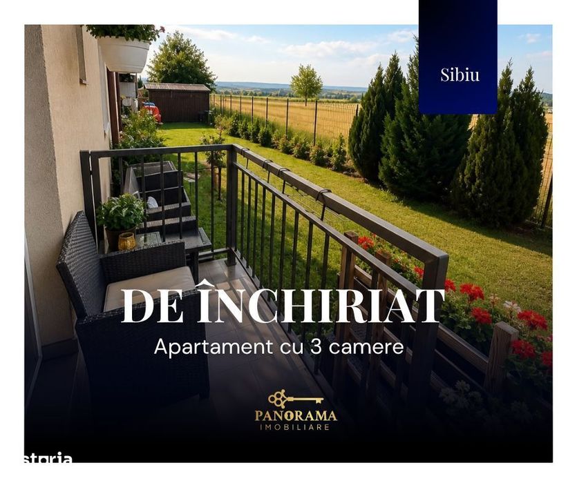 Apartament cu 3 camere, grădină proprie și loc de parcare