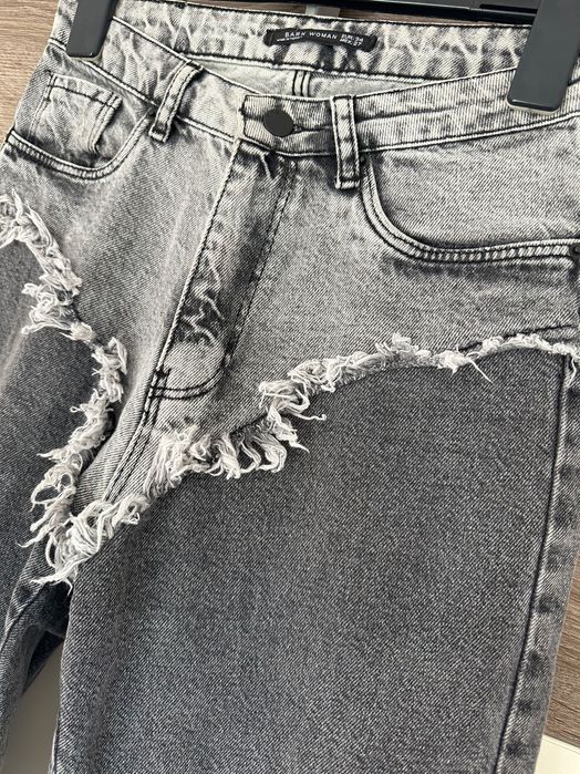 Ефектни сиви дънки р-р 34