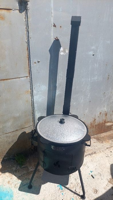 Печь и казан 12л.Новый