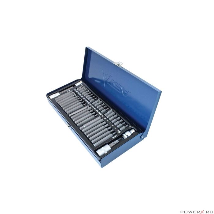Set biti si adaptoare, hexagonali, torx, 44 piese, Asta