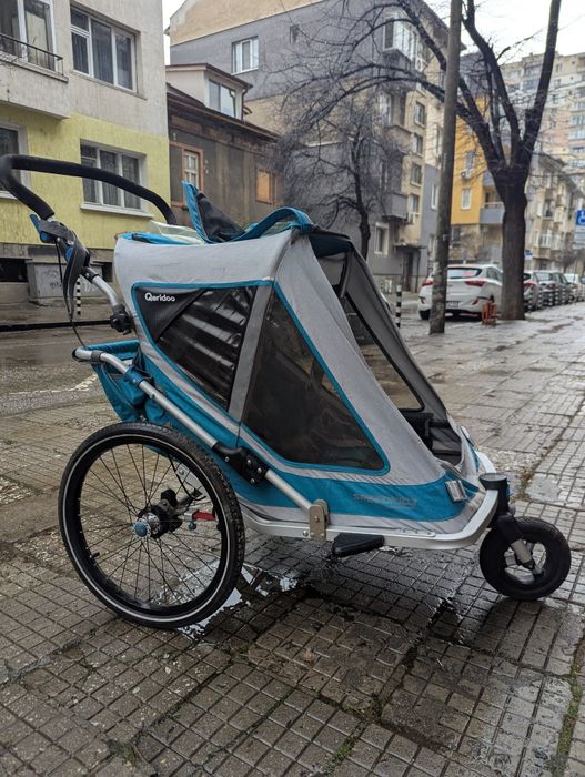 Байк трейлър, ремарке за колело за две деца - немска марка Qeridoo