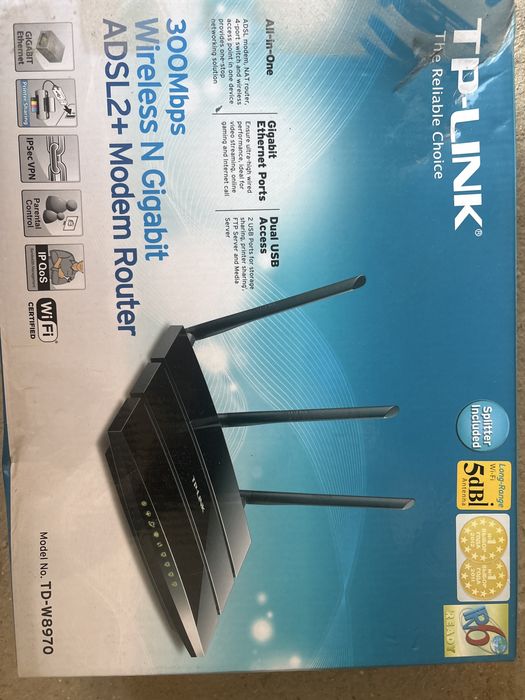 TP-link 54Mbps Wireless 5dB Network starter kit G ADSL2 Model No TD-W5