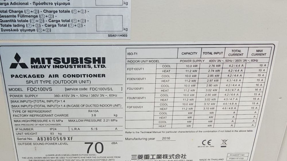 Mitsubishi heavy 25kw 12kw климатици за термопомпа или касетъчен