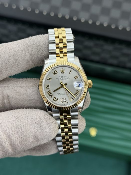 Rolex Datejust 31 Yellow Rolesor – White Roman Dial Jubilee