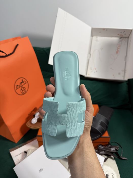 Papuci Hermes piele naturala 100% Full Box colectie noua