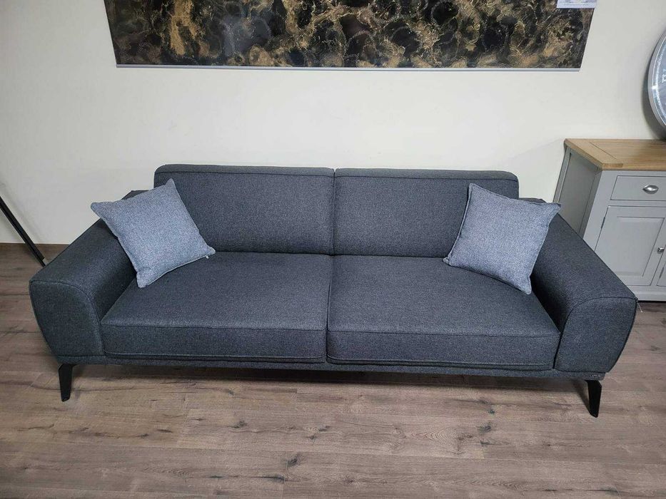 Сив диван от плат тройка с функция сън