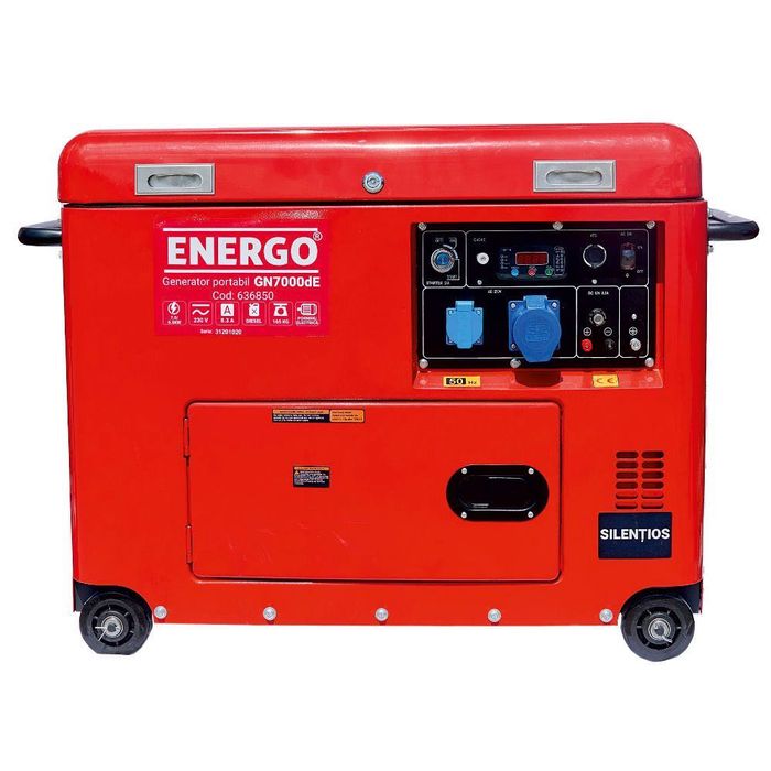 Generator portabil GN7000dE carcasat cu roti Pmax 7.0kW/230V