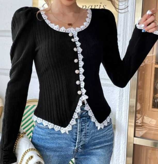 Bluza noua eleganta model deosebit cu dantela marimea 38