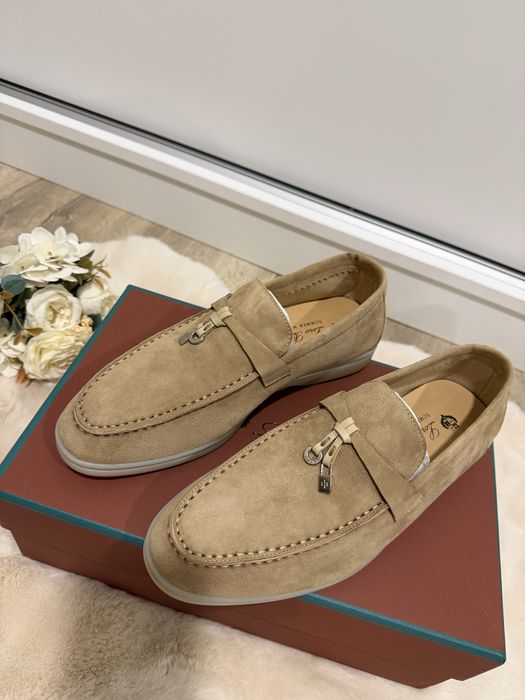Мокасини естествен велур Loro Piana
