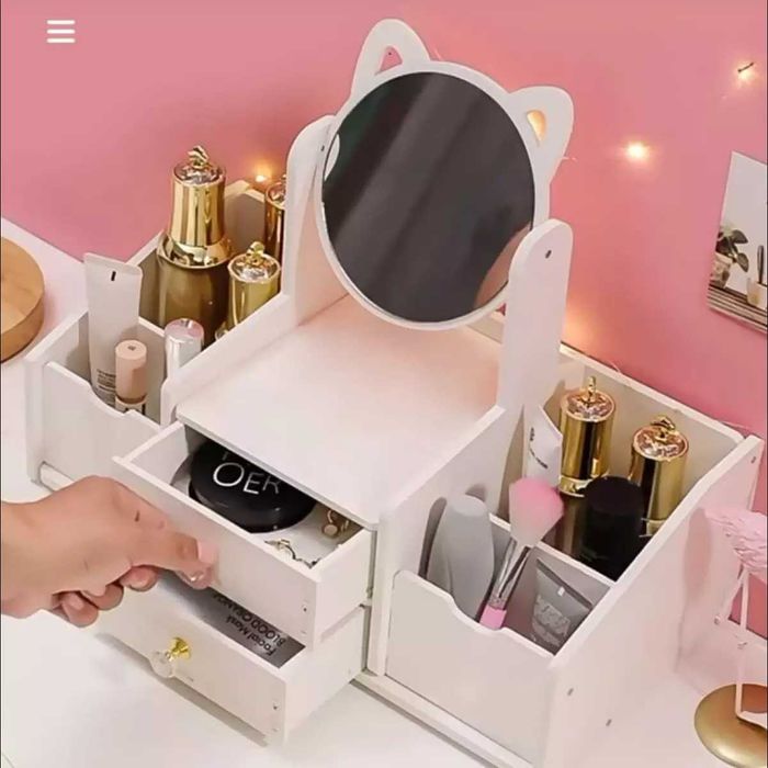 Органайзер за бижута и козметика с огледало