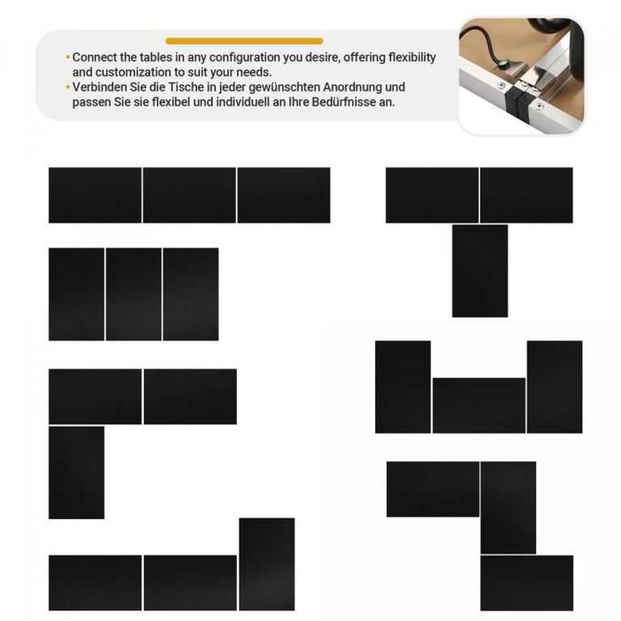 Многофункционална маса - комплект от 3 броя, 100 x 60 см MIADOMODO