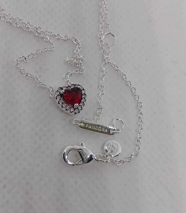 Set Nou Pandora Moments Heart Red Silver S925 Ale