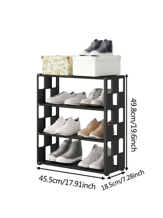 Стилна метална етажерка за обувки 4 нива