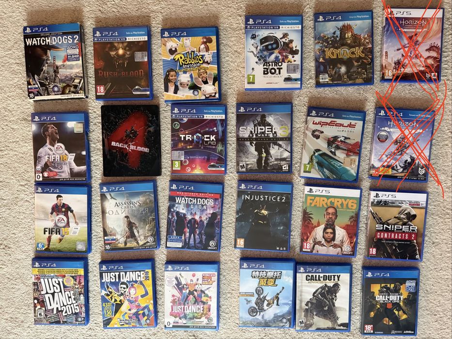 Диски на Ps4 и Ps5, игры VR