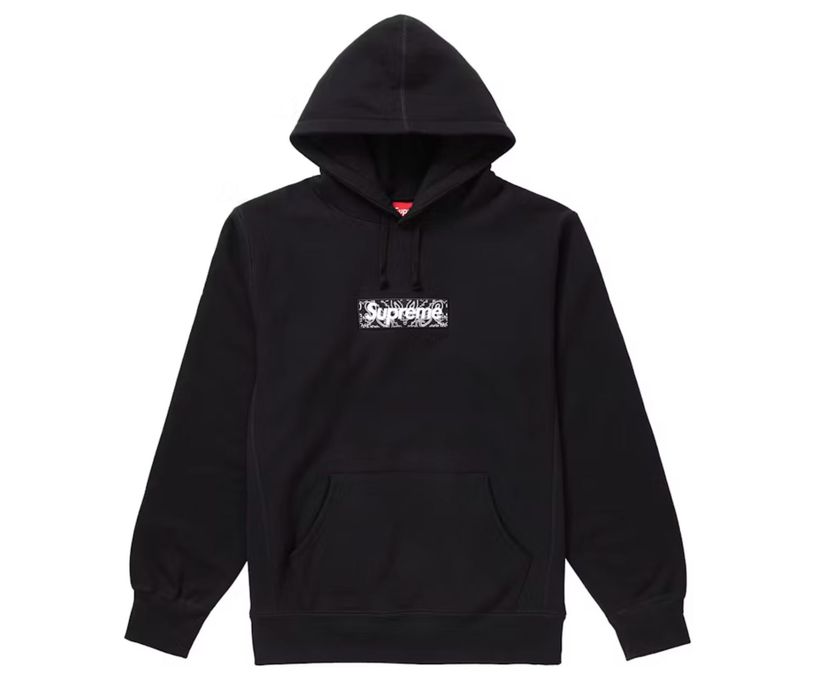 Supreme hoodie bandana box logo black
