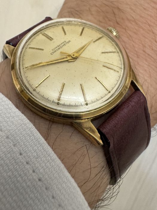 Rar! Ceas Junghans Chronometer. Mecanic, placat aur.