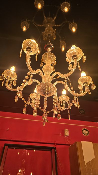 Candelabru Cuimbra cu 6 brate - 63116-6, 6 x E14, transparent, vintage