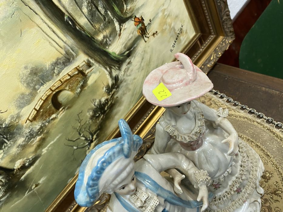 Порцеланова фигурална композиция галантна двойка Германия 1950–1965