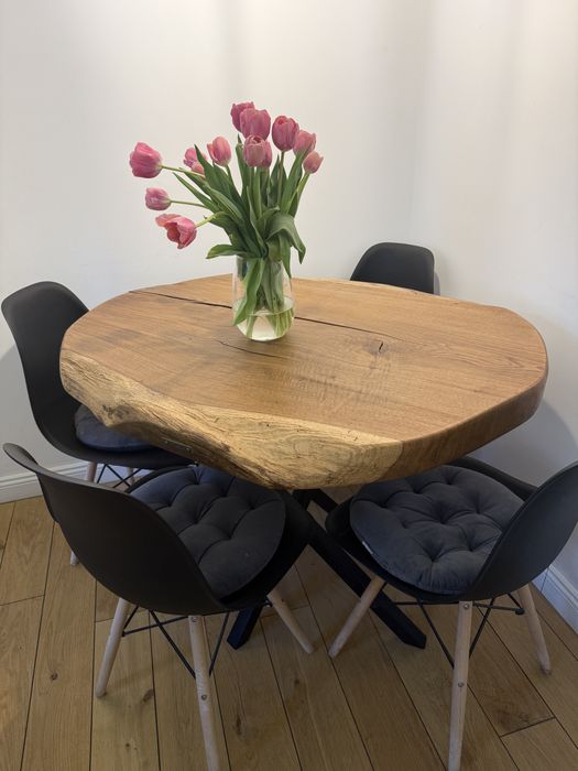 Vand masa, trunchi natural+4 scaune