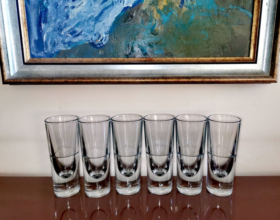 Кристални чаши 6 бр гравирани гроздов флорален мотив ракия 89 лв за 6