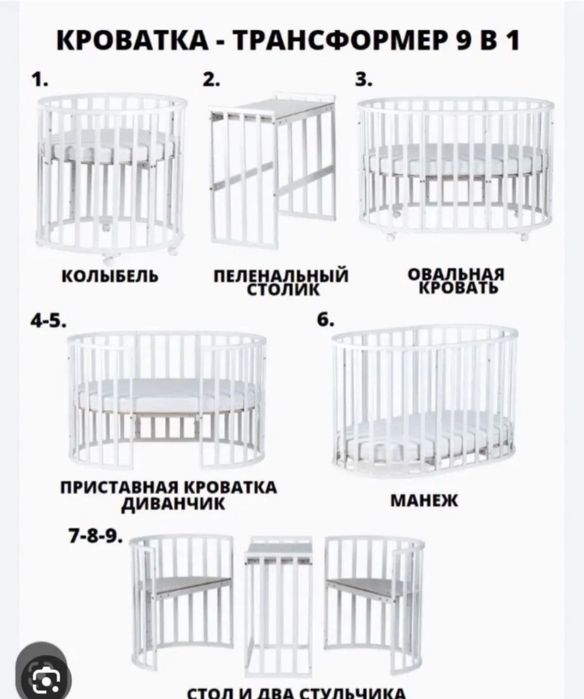Кроватка манеж трансформер 9 в 1