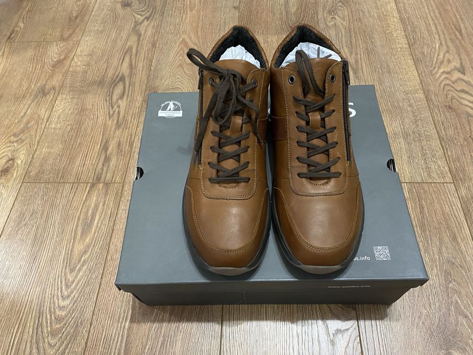 Solidus мъжки ортопедични кожени обувки - бежови