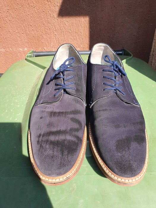 Pantofi eleganti barbat piele intoarsa bleumarin 43