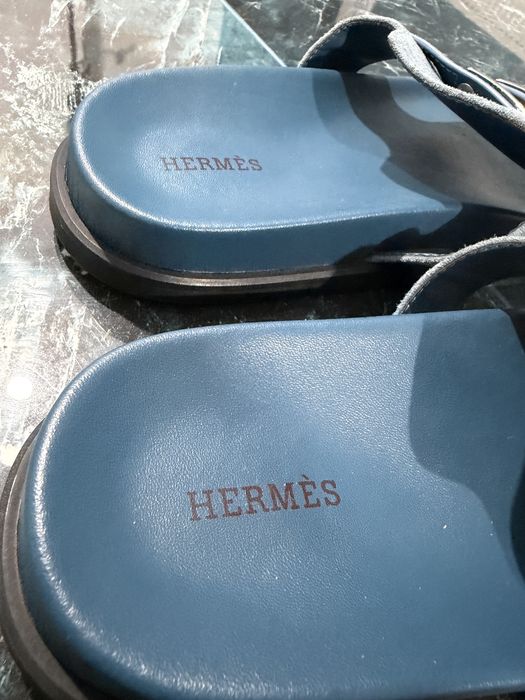Hermes Empire Sandals in Suede Goatskin