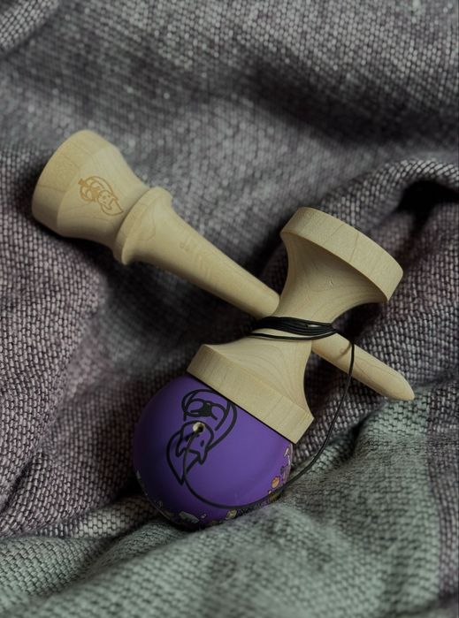 Kendama Miguel Purple Ash Tama with Maple Ken Erratic Squirrel