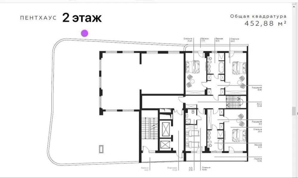 Продается коробка с терассой ПЕНТХАУС ЖК INFINITY
