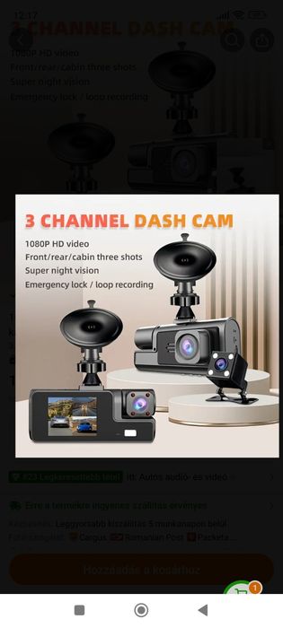 Cameră auto  ,supraveghere în 3 puncte i