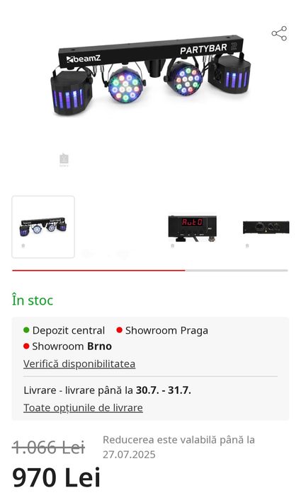 Beamz Partybar 2, lumini dj plus stativ