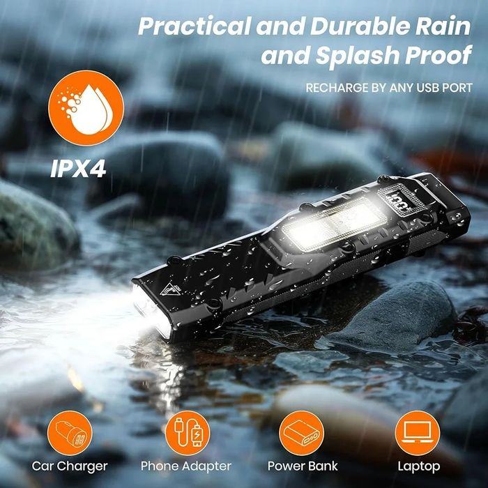 Многофункционален фенер, 1000mAh, 5-степенно регулиране, ярка светлина