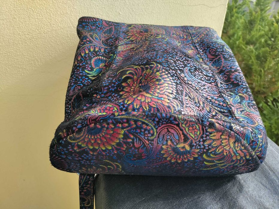 Rucsac dama, piele italiana imprimeu multicolor