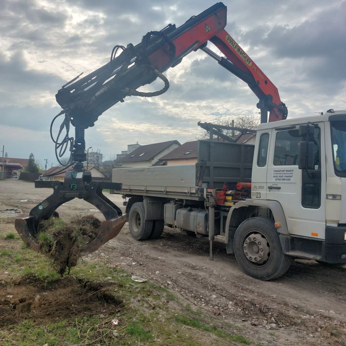 Transport 3-18 tone cu macara paleți, nisip, sorturi, pământ ,lemne,