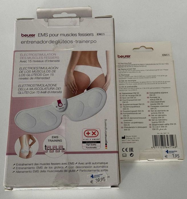 Aparat electrostimulare muschi fesieri Beurer EM25 NOU + extra kit