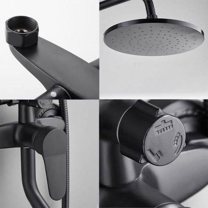 Душ комплект, кръгла регулируема по височина душ система за баня