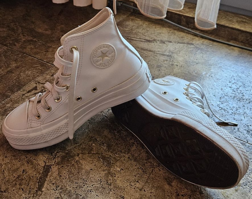 Оригинални дамски бели кожени сникърси, Converse, All Star, 36 номер